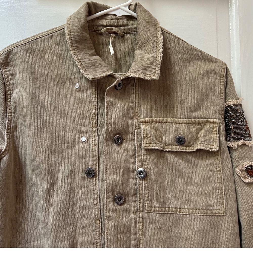 Free People Utility Oversized Military Jacket Shacket Size Small - Picture 6 of 13
